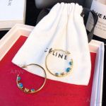 Perfect Replica Celine Yellow Gold Open Circle Earrings